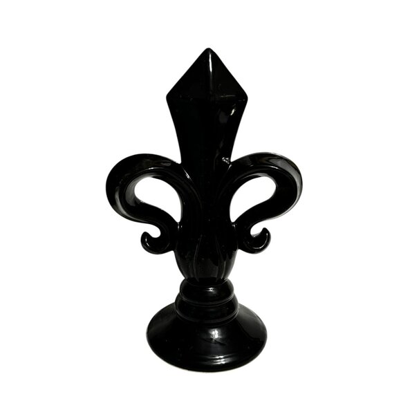 Black Fleur-De-Lis Decorative Figurine Sculpture - Picture 2 of 7